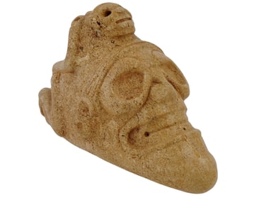 LARGE ANCIENT TAINO ARAWAK TRIGONOLITO ZEMI IDOL
