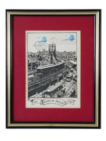 1983 BROOKLYN BRIDGE FIRST DAY COVER WITH STAMPS