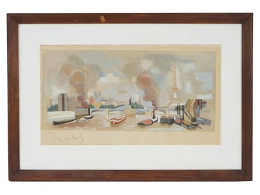 ANDRE LHOTE FRENCH CITYSCAPE COLOR LITHOGRAPH