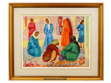 MODERNIST ISRAELI OIL PAINTING BY ARIEH ALWEIL