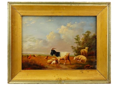 ATTR EUGENE VERBOECKHOVEN PASTORAL OIL PAINTING