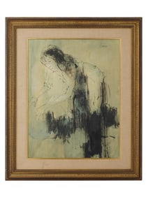JEAN JANSEM FRENCH WATERCOLOR PAINTING LA LAVANDIERE