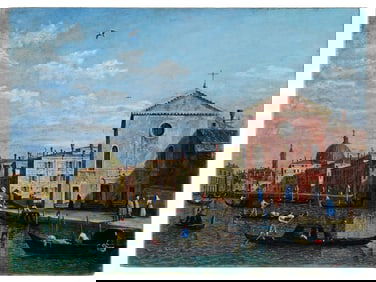 VINTAGE VENETIAN LANDSCAPE OIL PAINTING SIGNED