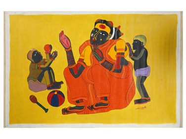MID CENTURY INDIAN SCHOOL THOTA VAIKUNTAM PAINTING
