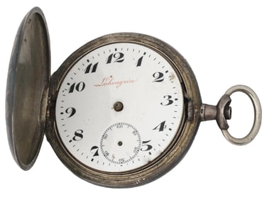 ANTIQUE 800 SILVER NIELLO LOHENGRIN POCKET WATCH