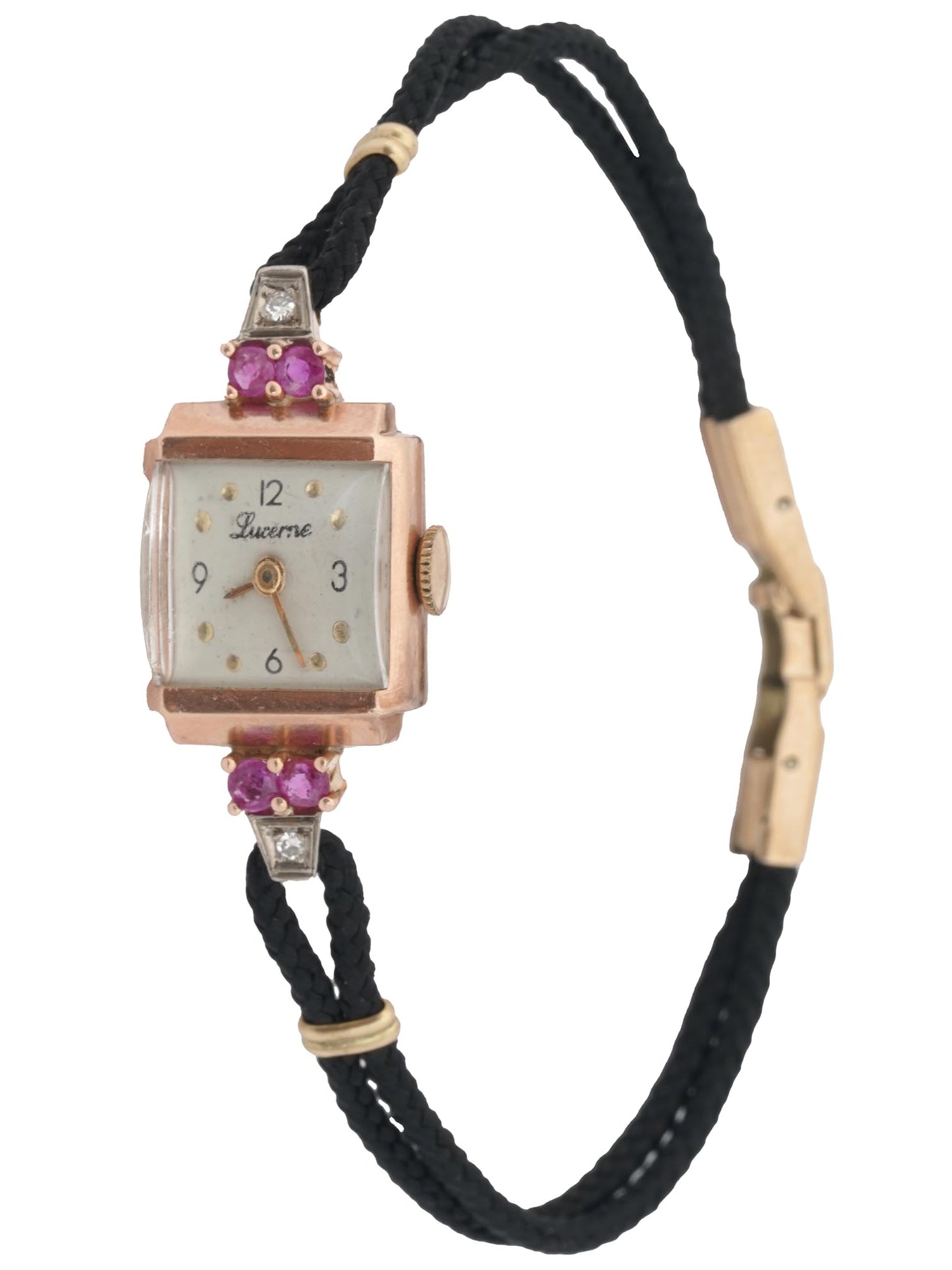 14K ROSE GOLD STONES LUCERNE LADIES WRIST WATCH (1 of 4)
