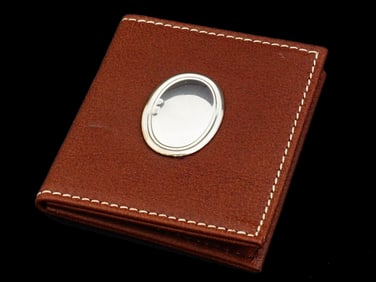 CUNILL STERLING SILVER LEATHER DOUBLE MINI FRAMES