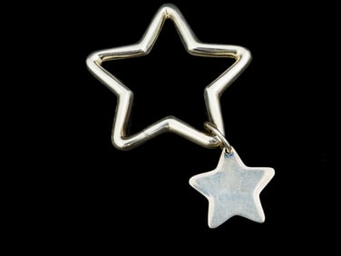 VINTAGE TIFFANY AND CO SILVER STAR KEYCHAIN