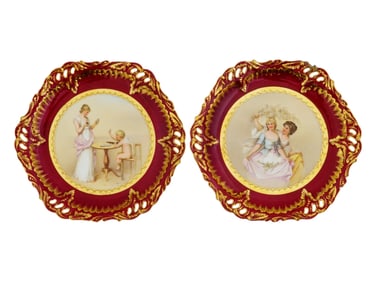 ANTIQUE AUSTRIAN ROYAL VIENNA PORCELAIN PLATES