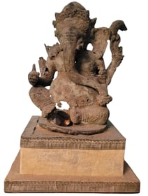 ANTIQUE METAL SCULPTURE OF GANESHA ELEPHANT