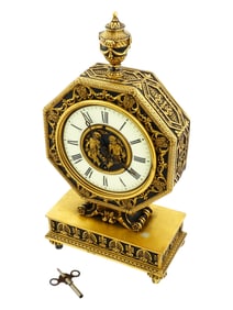 ANTIQUE AMERICAN GILT BRONZE CLOCK BY E F CALDWELL CO
