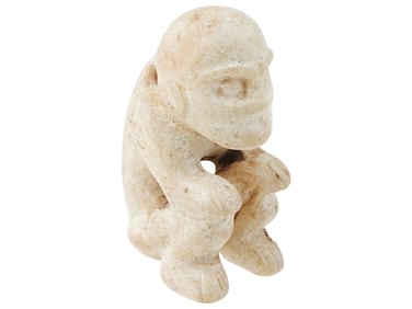ANCIENT PRE COLUMBIAN OLMEC STONE MONKEY FIGURINE