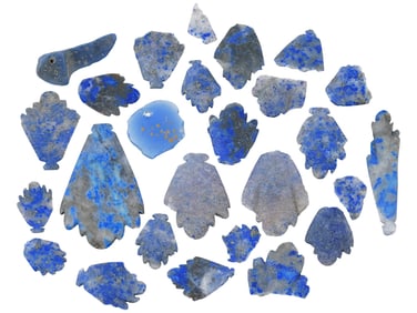 25 ANCIENT SUMERIAN CARVED LAPIS LAZULI STONES
