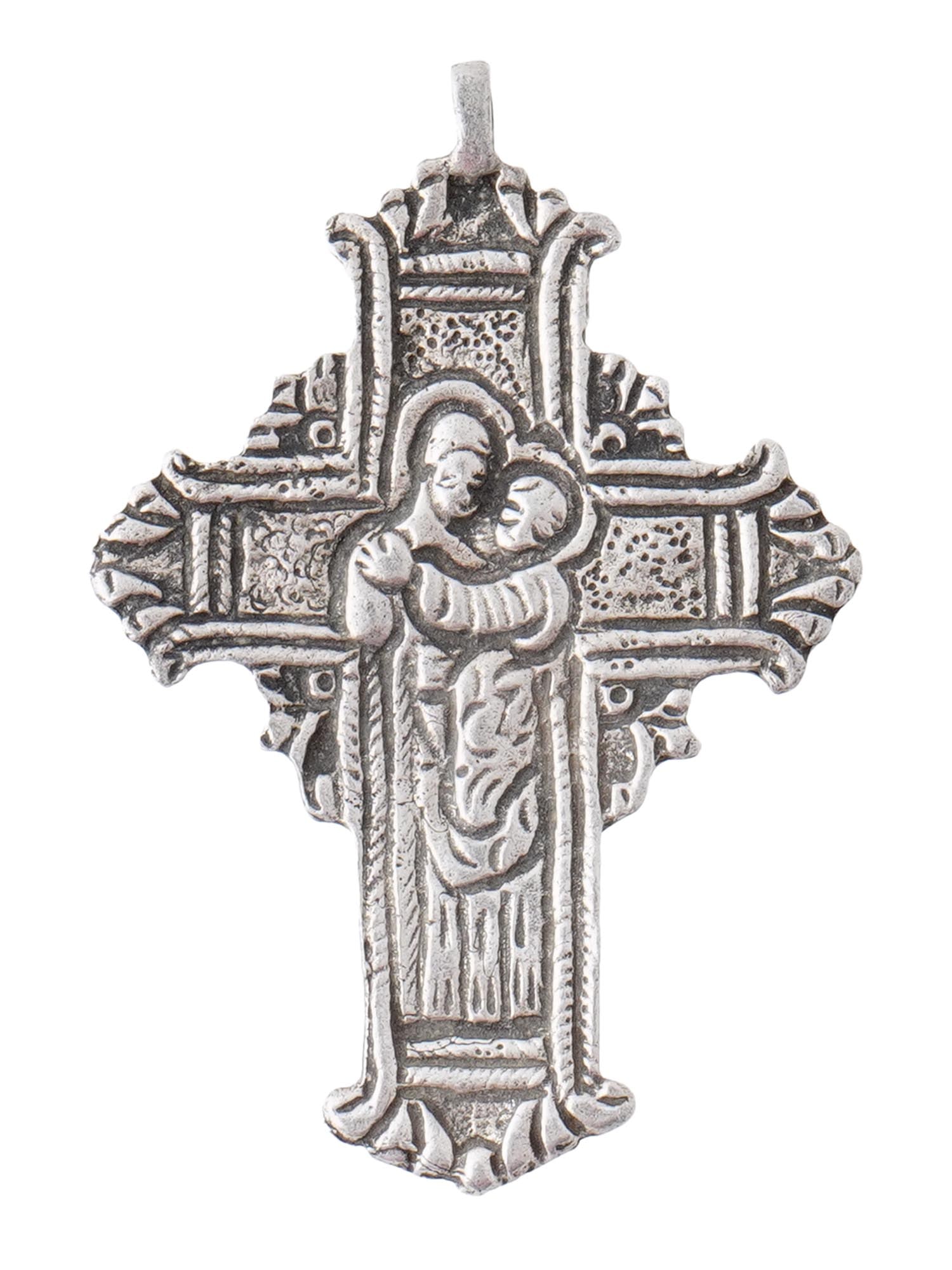 ANCIENT BYZANTINE SILVER CROSS PENDANT 900 TO 600 AD (1 of 3)