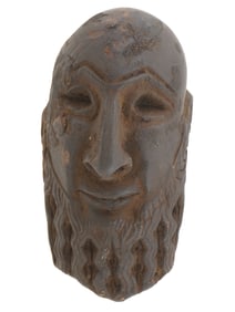 ANCIENT SUMERIAN CARVED STONE HEAD FIGURINE 2500 BC