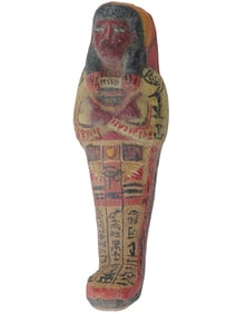 ANCIENT EGYPTIAN PAINTED TERRACOTTA USHABTI FIGURINE