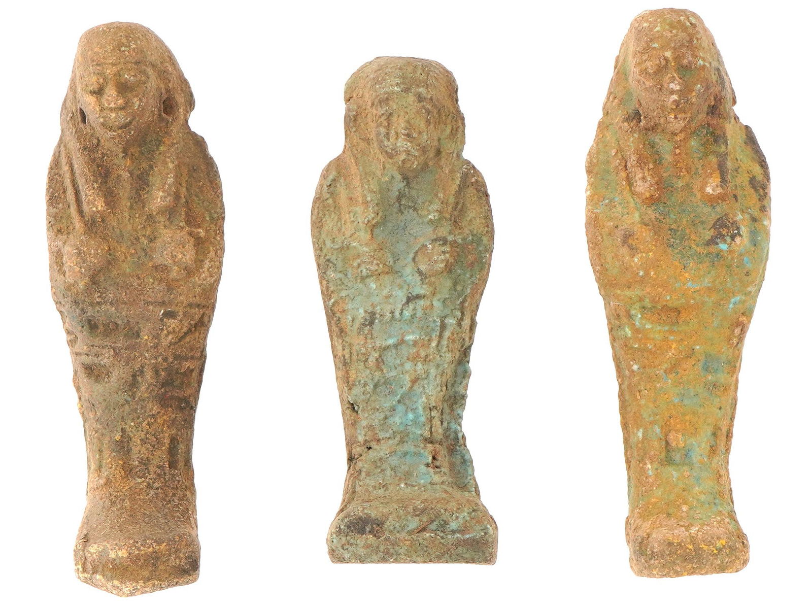 ANCIENT EGYPTIAN 26TH DYNASTY FAIENCE USHABTI FIGURINES (1 of 6)