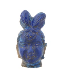 ANCIENT EGYPTIAN HAND CARVED HEAD FIGURINE 300 BC