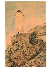 WATERCOLOR PAINTING SIGNED A. HITLER LANDSCAPE