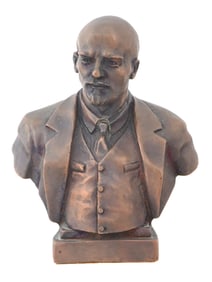 RUSSIAN SOVIET POLITICIAN VLADIMIR LENIN BRONZE BUST