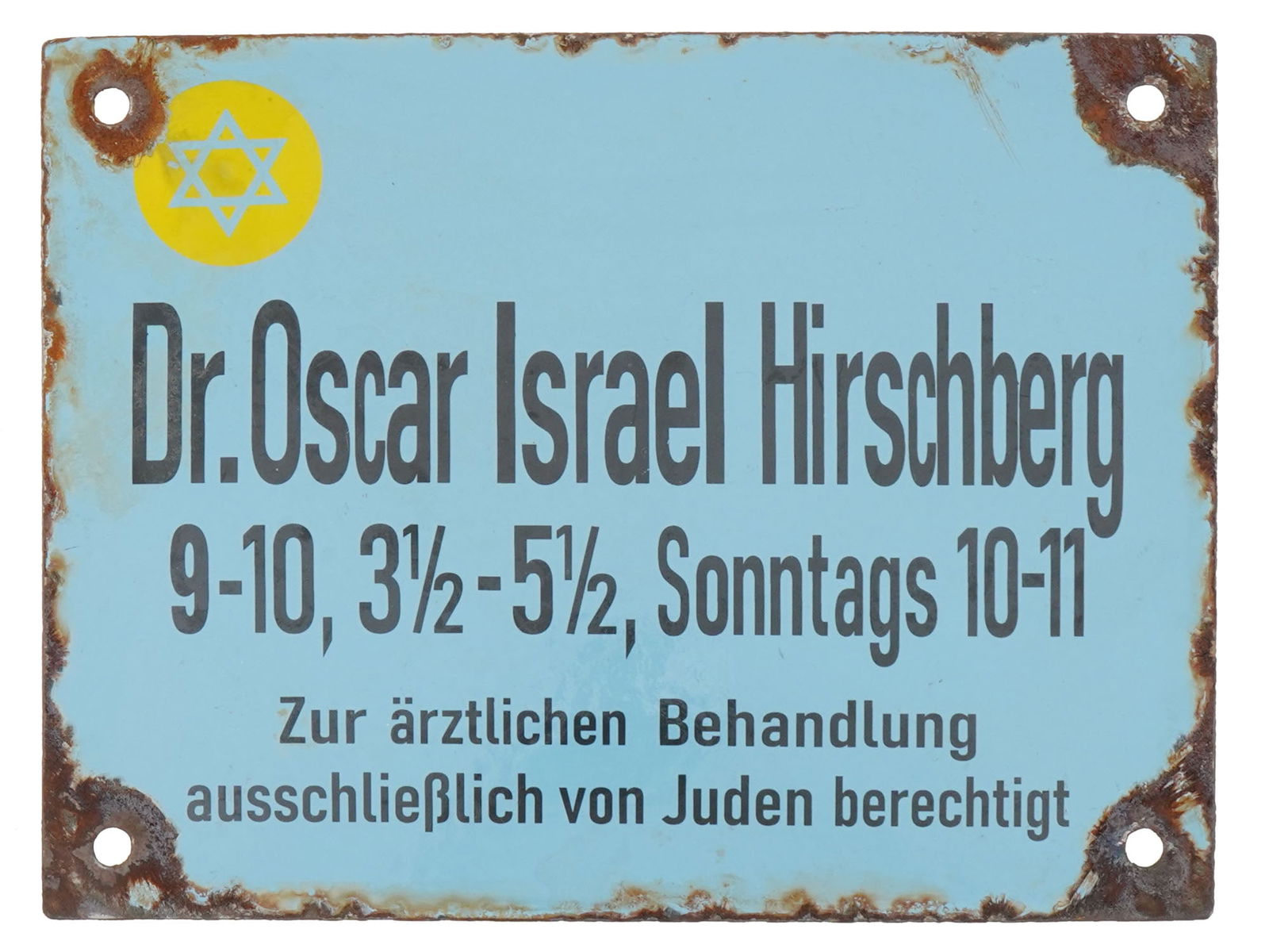 WWII TYPE GERMAN WARSAW GHETTO DOCTOR STREET SIGN (1 of 2)