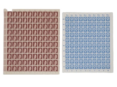 GROUP OF TWO GERMAN WWII STAMP SHEETS