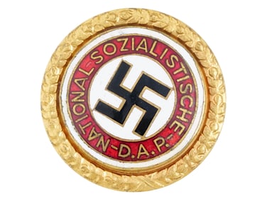 WWII GERMAN THIRD REICH NSDAP GILT PARTY BADGE