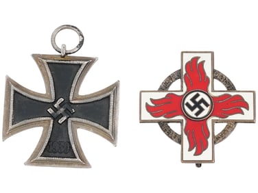 WWII NAZI GERMAN IRON AND FIRE BRIGADE HONOUR CROSSES