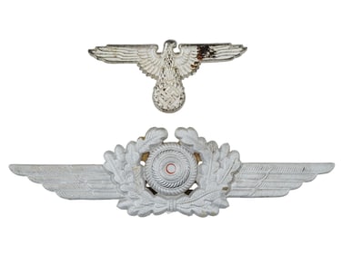 WWII TYPE NAZI GERMAN LUFTWAFFE OFFICES HAT BADGES
