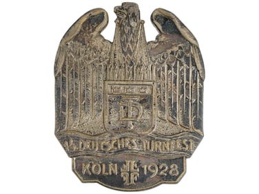 PRE WWII GERMAN 14TH GERMAN TURNFEST BADGE KOLN 1928