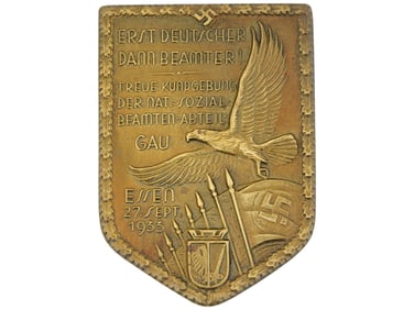 WWII ERA GERMAN 1933 NSDAP GAU ESSEN RALLY BADGE
