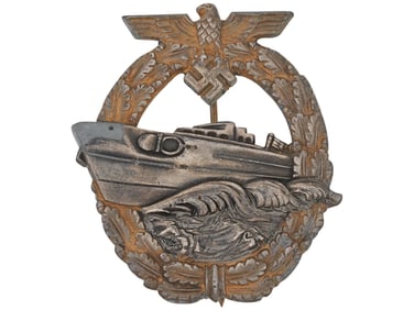 WWII NAZI GERMAN KRIEGSMARINE E BOAT MILITARY BADGE