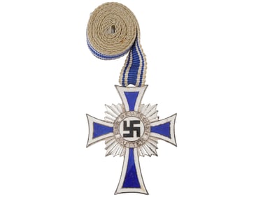 WWII GERMAN NAZI SILVER HONOUR MOTHER CROSS W RIBBON