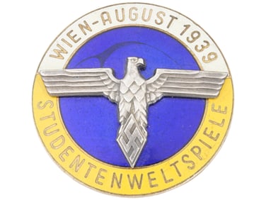 NAZI GERMAN WWII NFSK 1939 ENAMELED SILVER PILOT BADGE
