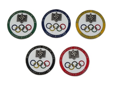 NAZI GERMAN 1936 BERLIN OLYMPIC GAMES JUDGE BADGES