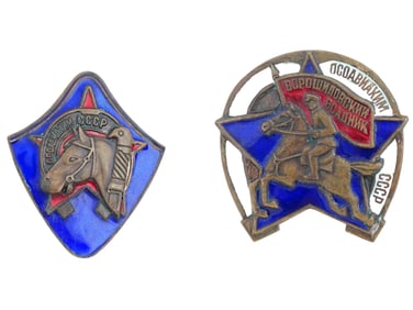 RUSSIAN SOVIET ERA OSOAVIAKHIM CAVALRY BADGES