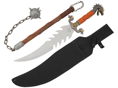 LOT OF TWO SOUVENIR SWORD AND MACE WEAPONS