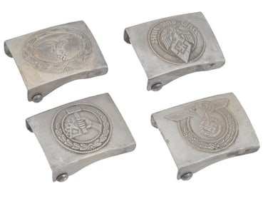 GROUP OF FOUR WORLD WAR II NAZI GERMAN BELT BUCKLES