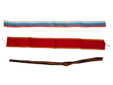 3 RUSSIAN IMPERIAL ORDER RIBBONS INCL ST ANNE ST GEORGE