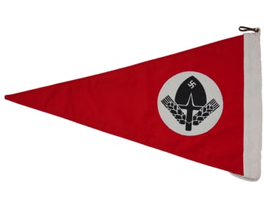 GERMAN WWII MODEL RAD LABOR FRONT VEHICLE PENNANT