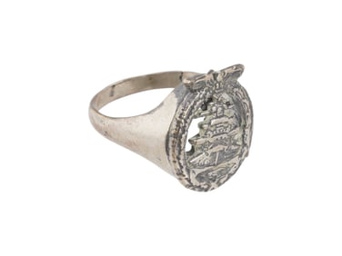 GERMAN WWII TYPE KRIEGSMARINE CAPTAINS SILVER RING