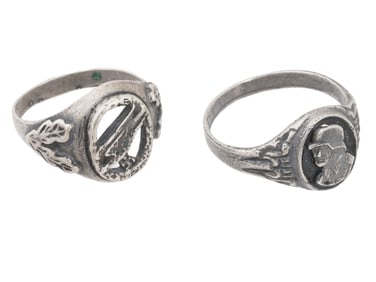 GERMAN WWII LUFTWAFFE PARATROOPER WEHRMACHT SILVER RINGS