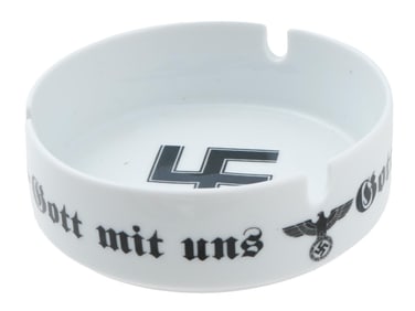 WWII TYPE GERMAN WHITE CERAMIC ASHTRAY