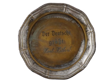 GERMAN WWII PRESENTATION PLATE WITH MOTTO