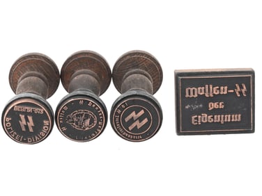 GROUP OF FOUR WORLD WAR II NAZI GERMAN WAFFEN SS STAMPS