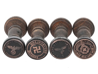 GROUP OF FOUR WORLD WAR II NAZI GERMAN HAND STAMPS