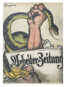 HUNGARIAN POLITICAL PROPAGANDA POSTER BY MIHALY BIRO