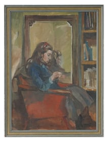 RUSSIAN PORTRAIT OIL PAINTING SIGNED YURI PIMENOV