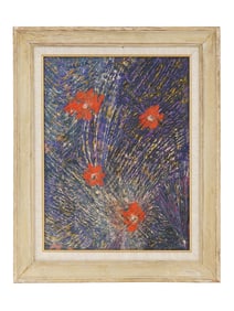 OIL ON BOARD PAINTING ATTRIBUTED TO DAVID BURLIUK