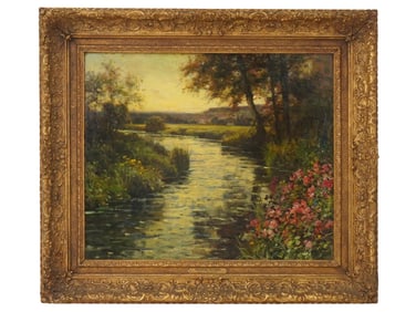 FRENCH LANDSCAPE OIL PAINTING BY LOUIS ASTON KNIGHT